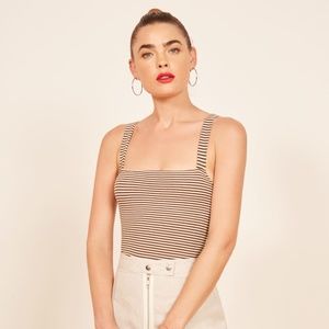 Reformation Striped Cropped "Gable" Tank Top NWOT